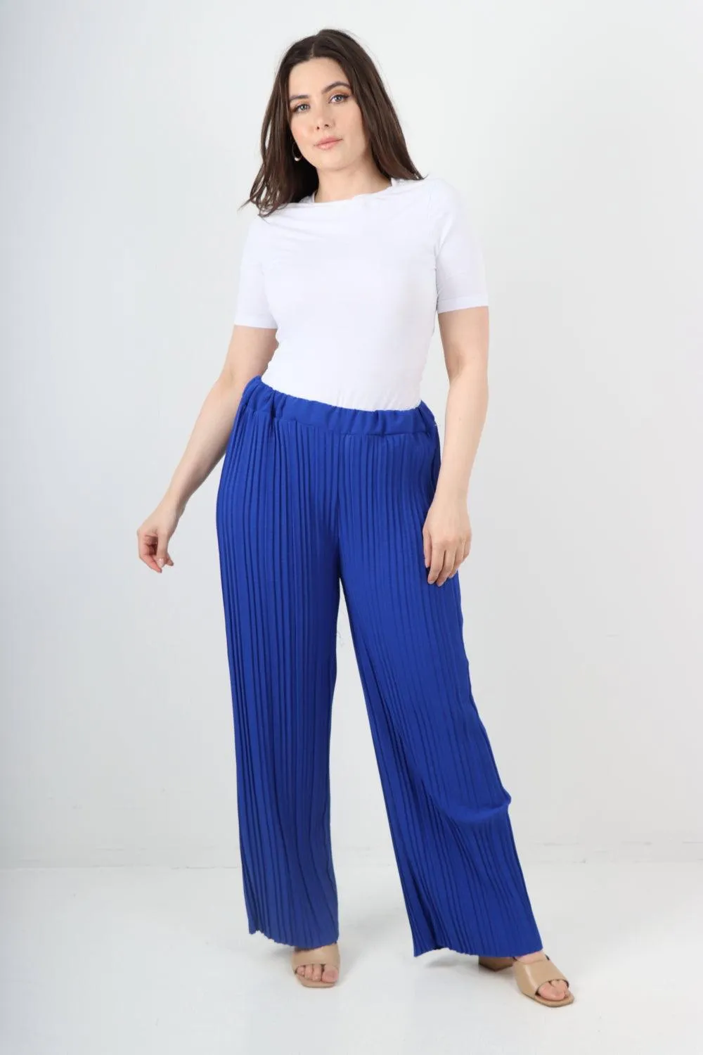 Pleated Elasticated Waist Trousers