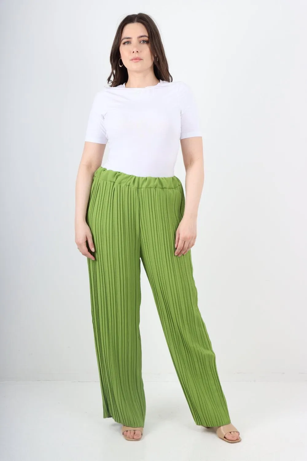 Pleated Elasticated Waist Trousers