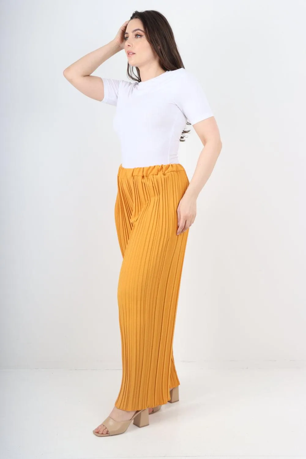 Pleated Elasticated Waist Trousers