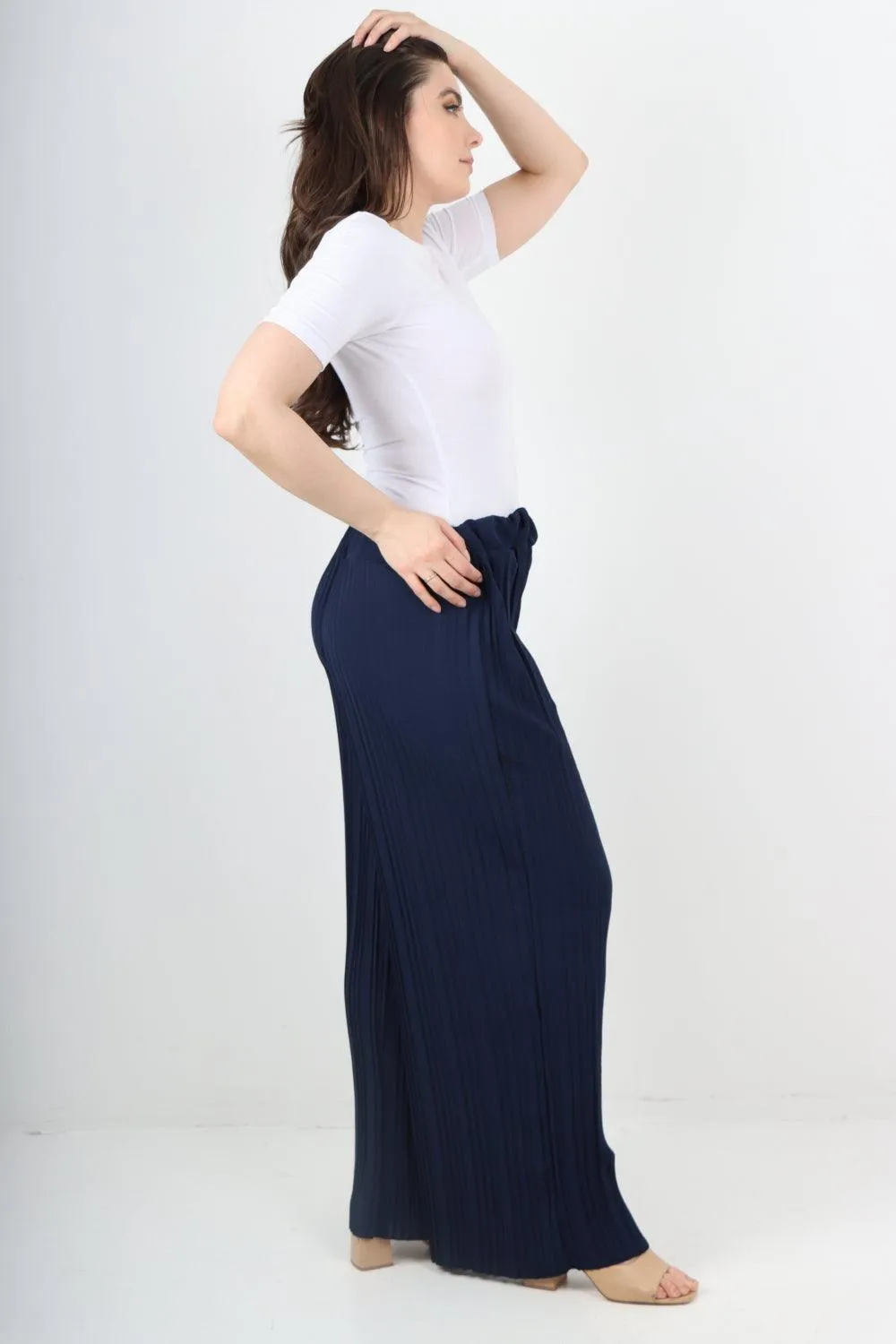 Pleated Elasticated Waist Trousers