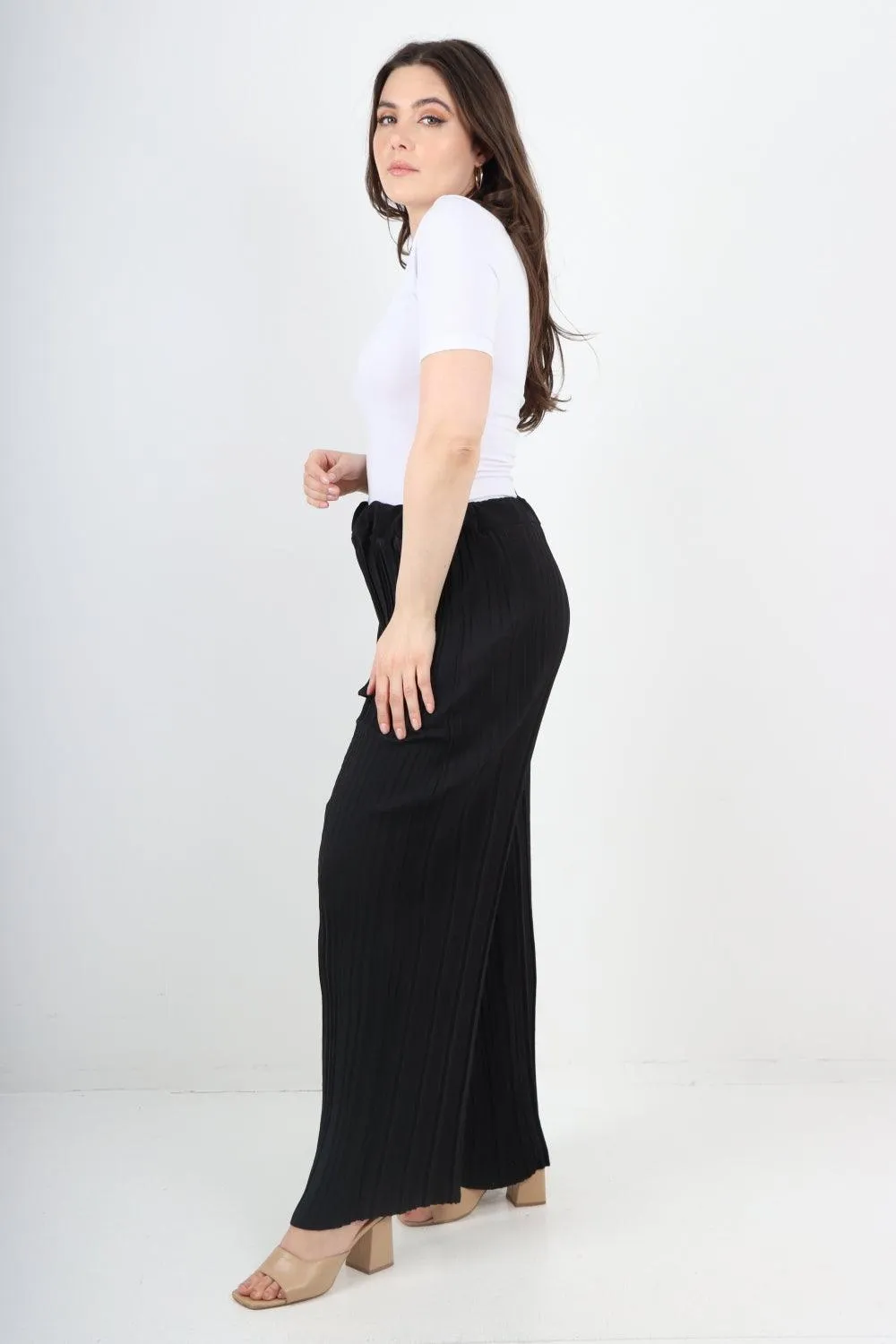 Pleated Elasticated Waist Trousers