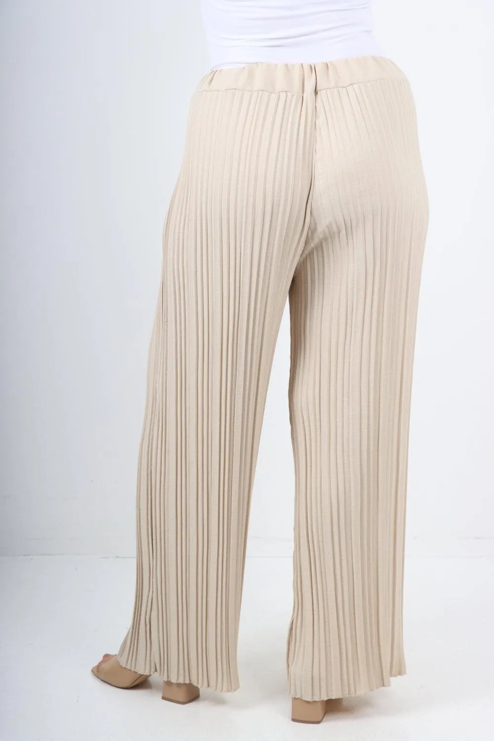 Pleated Elasticated Waist Trousers