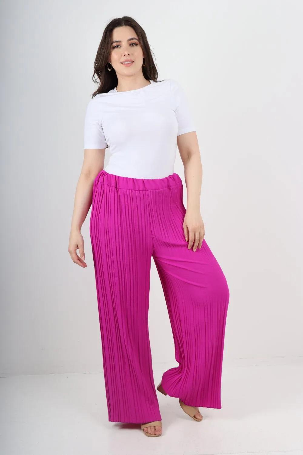 Pleated Elasticated Waist Trousers