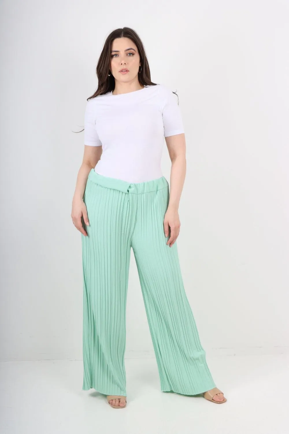 Pleated Elasticated Waist Trousers