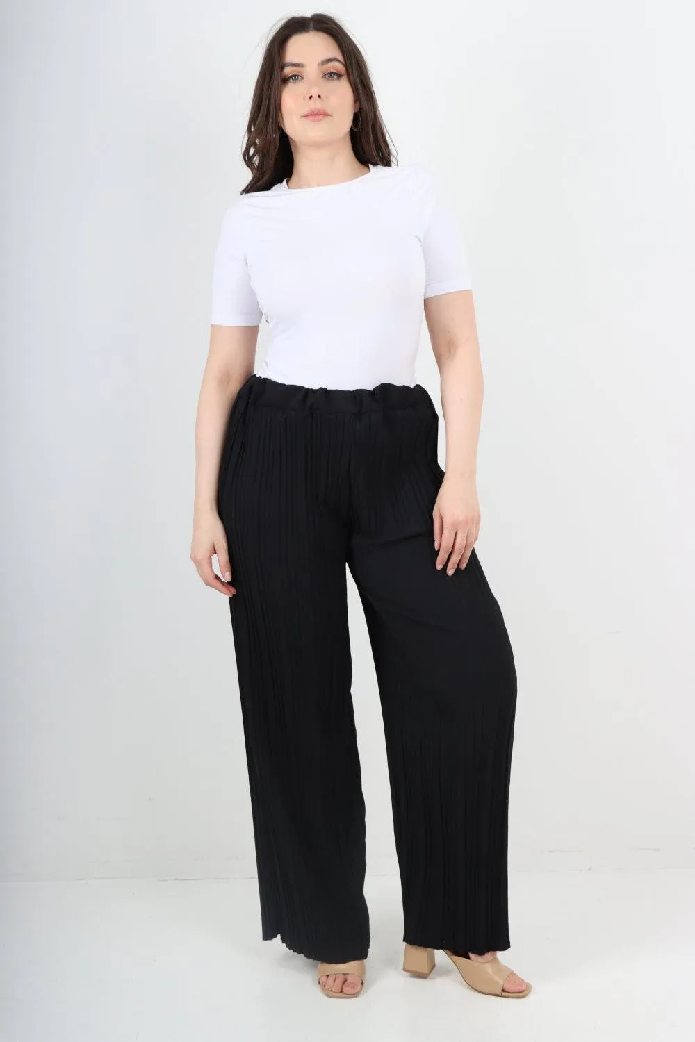 Pleated Elasticated Waist Trousers