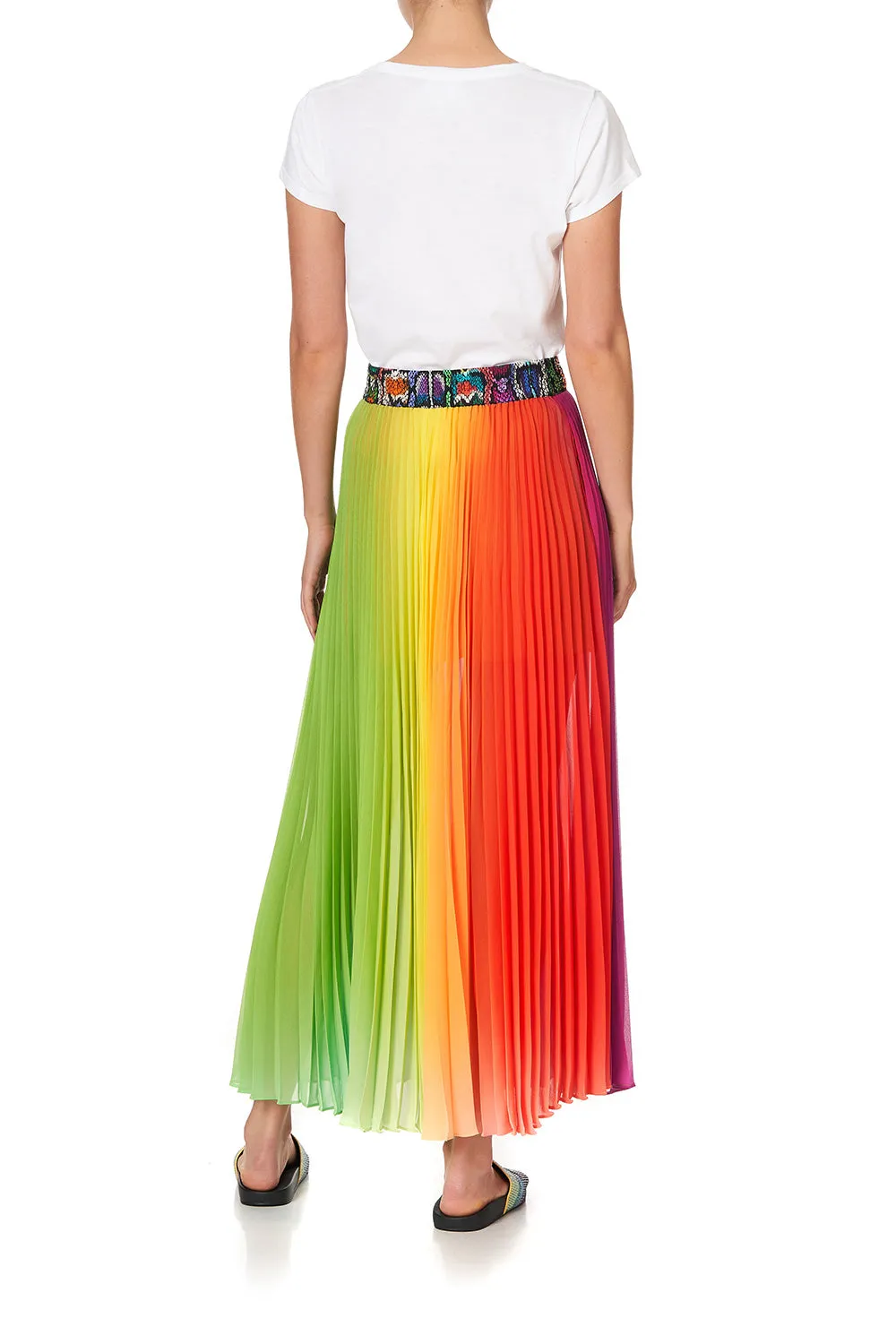 PLEATED FULL HEM SKIRT HYPED UP HIPPIE