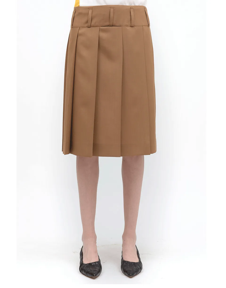 Pleated Wool Skirt