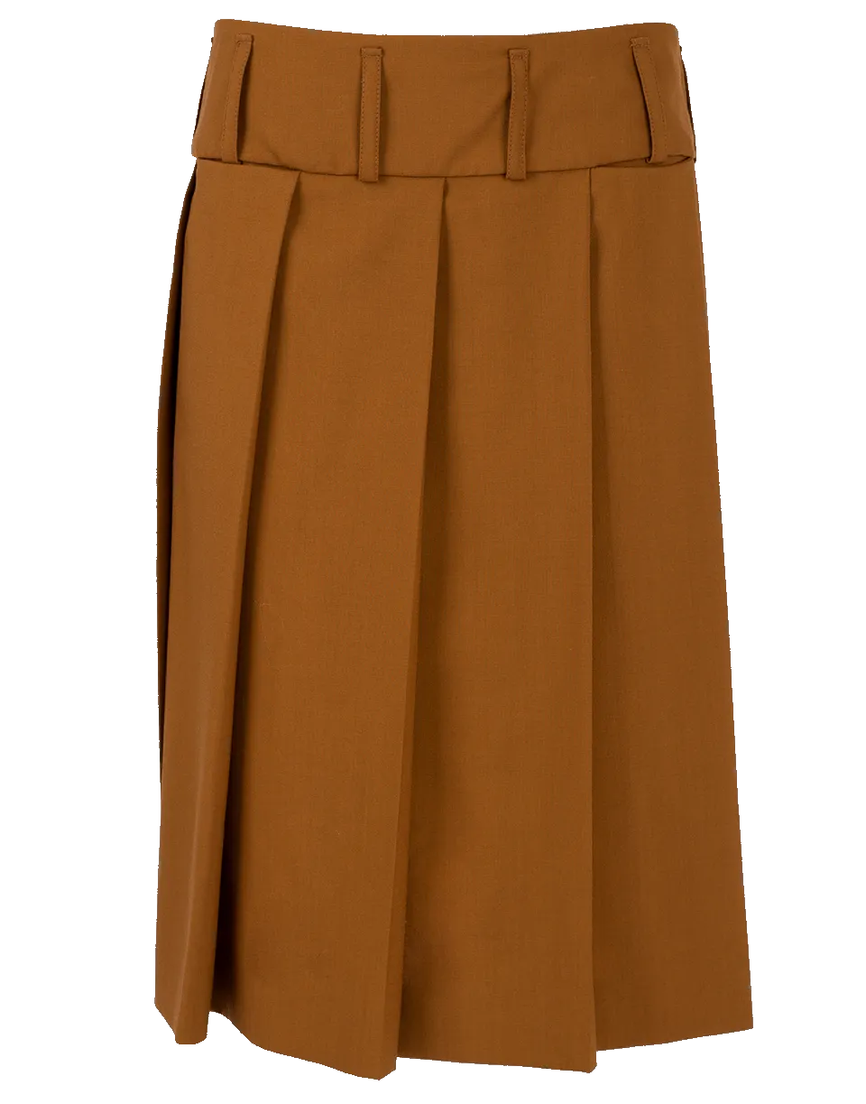 Pleated Wool Skirt