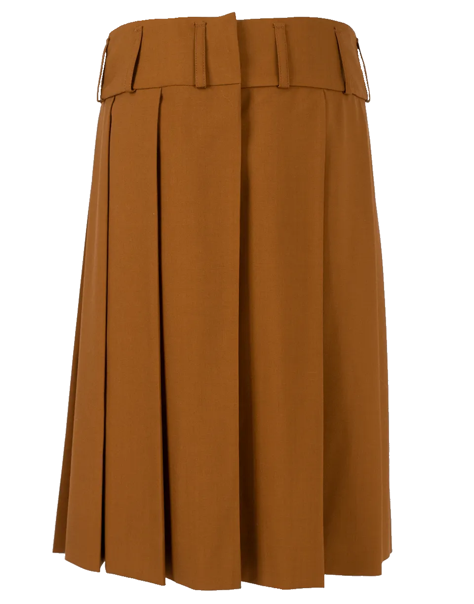 Pleated Wool Skirt