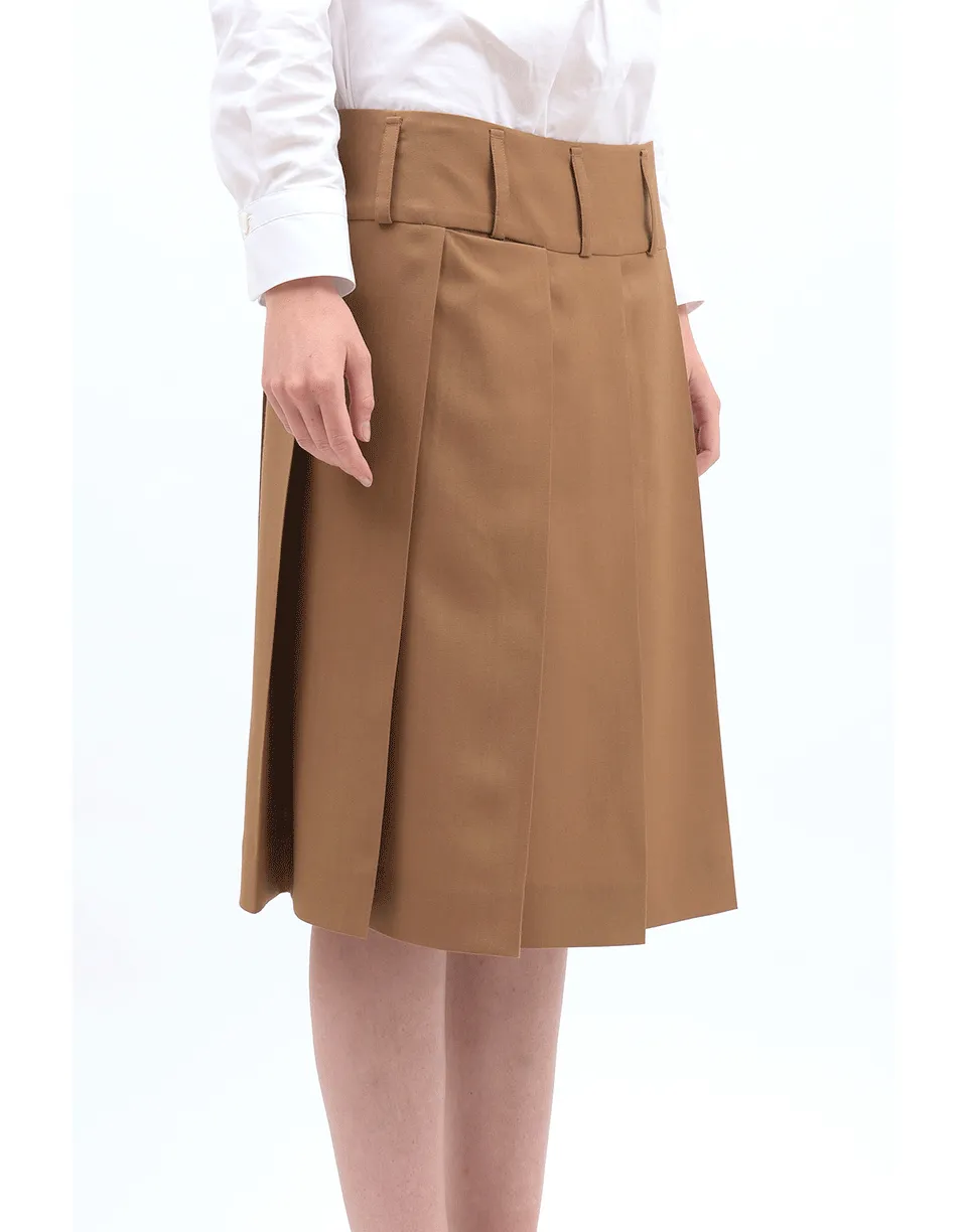 Pleated Wool Skirt