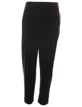 Plum Elasticated Waist Velvet Trousers - W26 L29