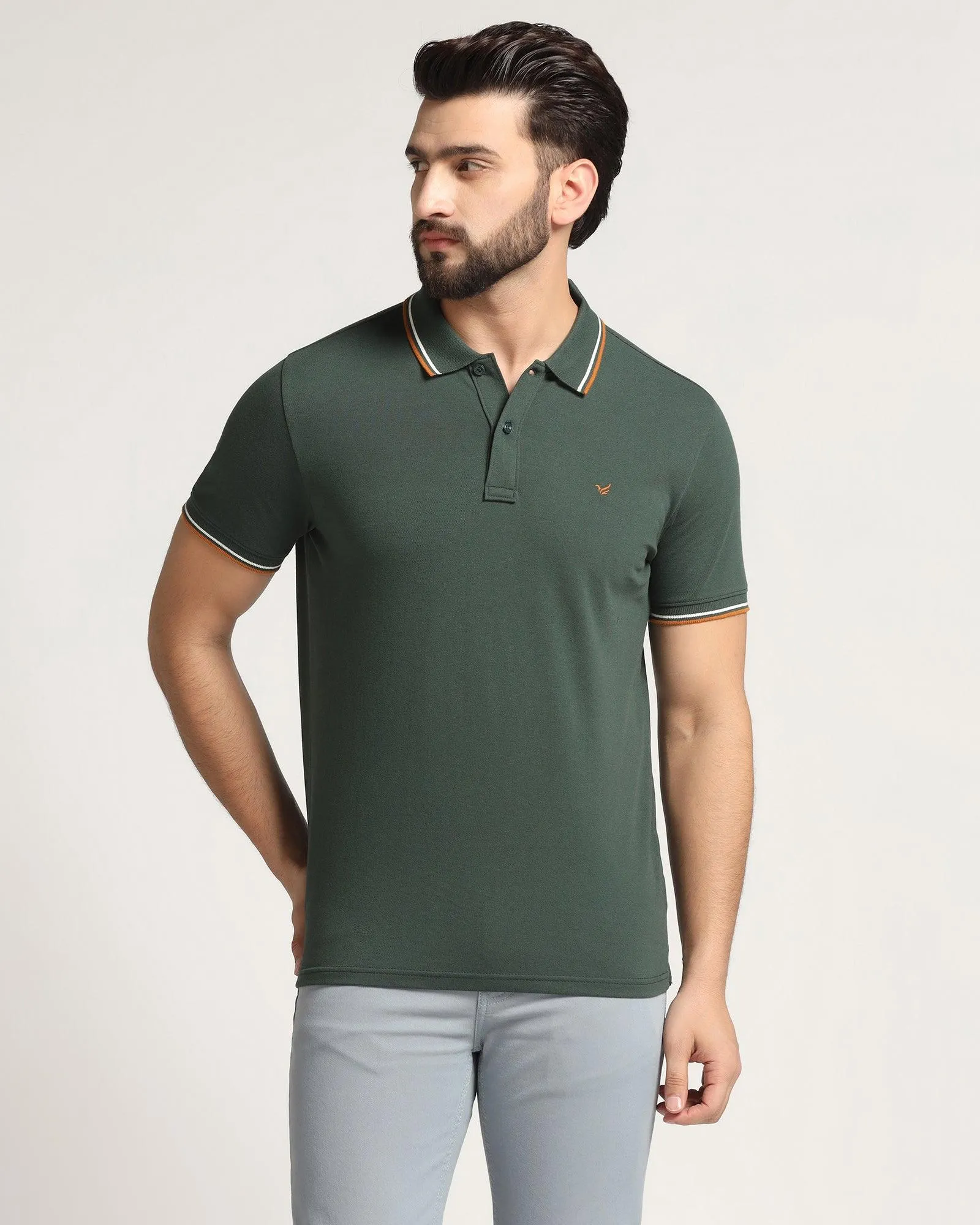 Polo Forest Green Solid T-Shirt - Ollie