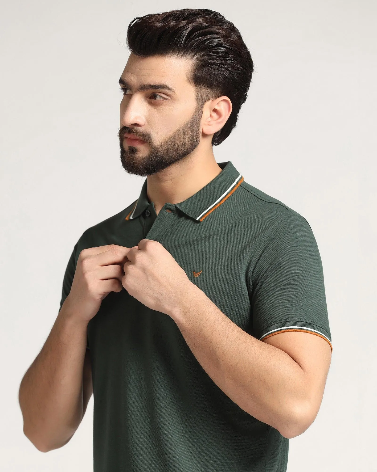 Polo Forest Green Solid T-Shirt - Ollie