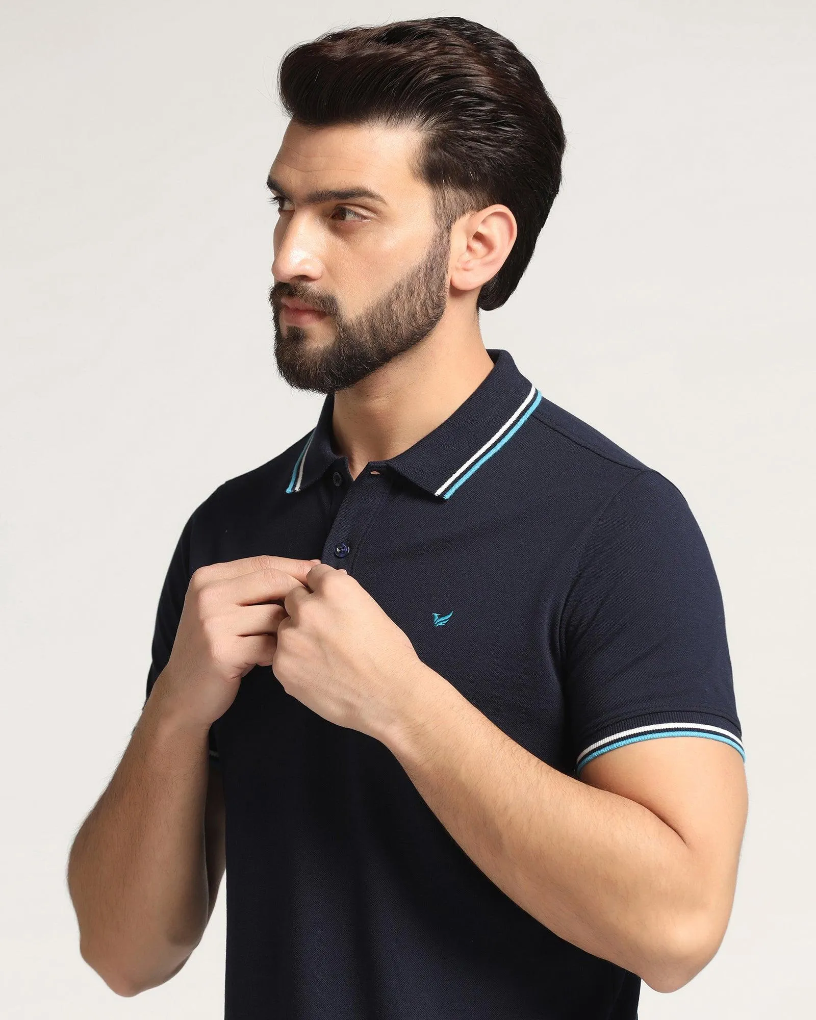 Polo Ink Blue Solid T-Shirt - Ollie