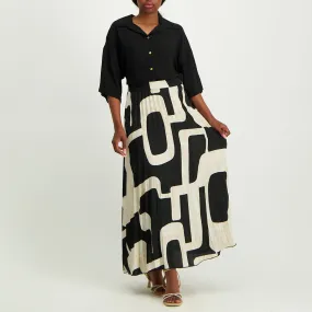 Printed Pleated Skirt