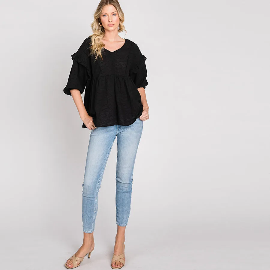 Ruffled Encounter Baby Doll Top