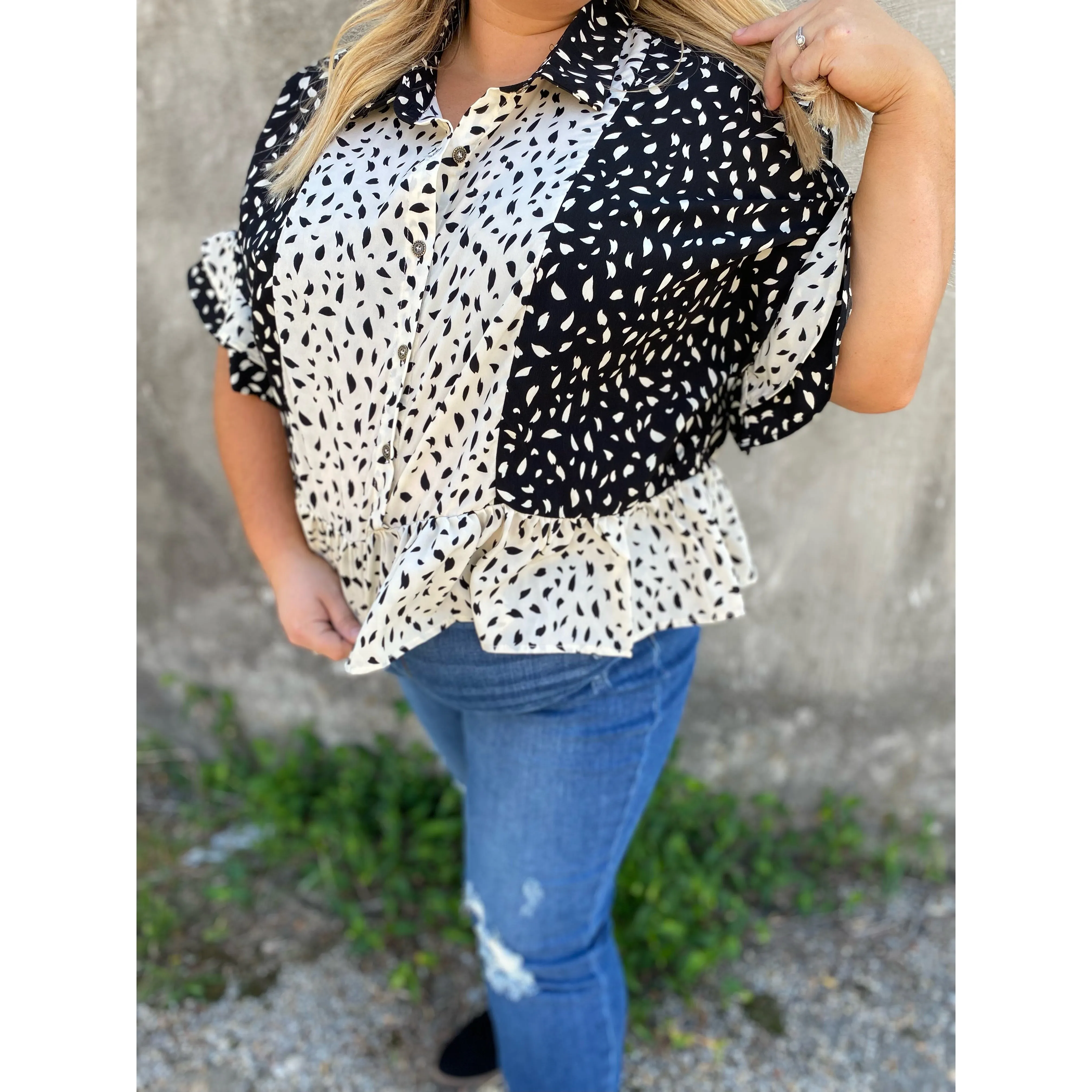 Ruffled Up / Printed / Curvy Top