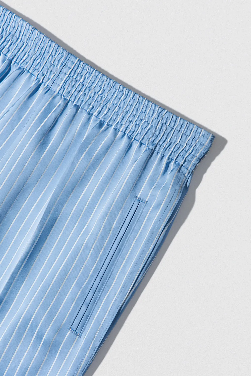 Satin Pin Stripe Trouser Blue And White Viscose Blend