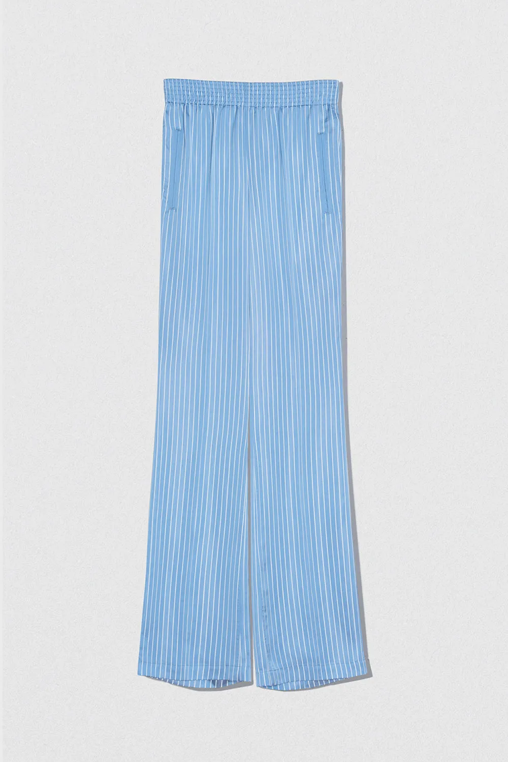 Satin Pin Stripe Trouser Blue And White Viscose Blend