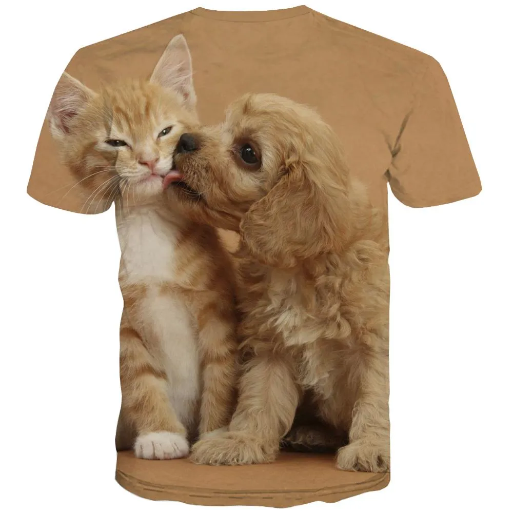 shirt animaldocile pets Casual shirt 3Dmen Cool cat and dog art costume