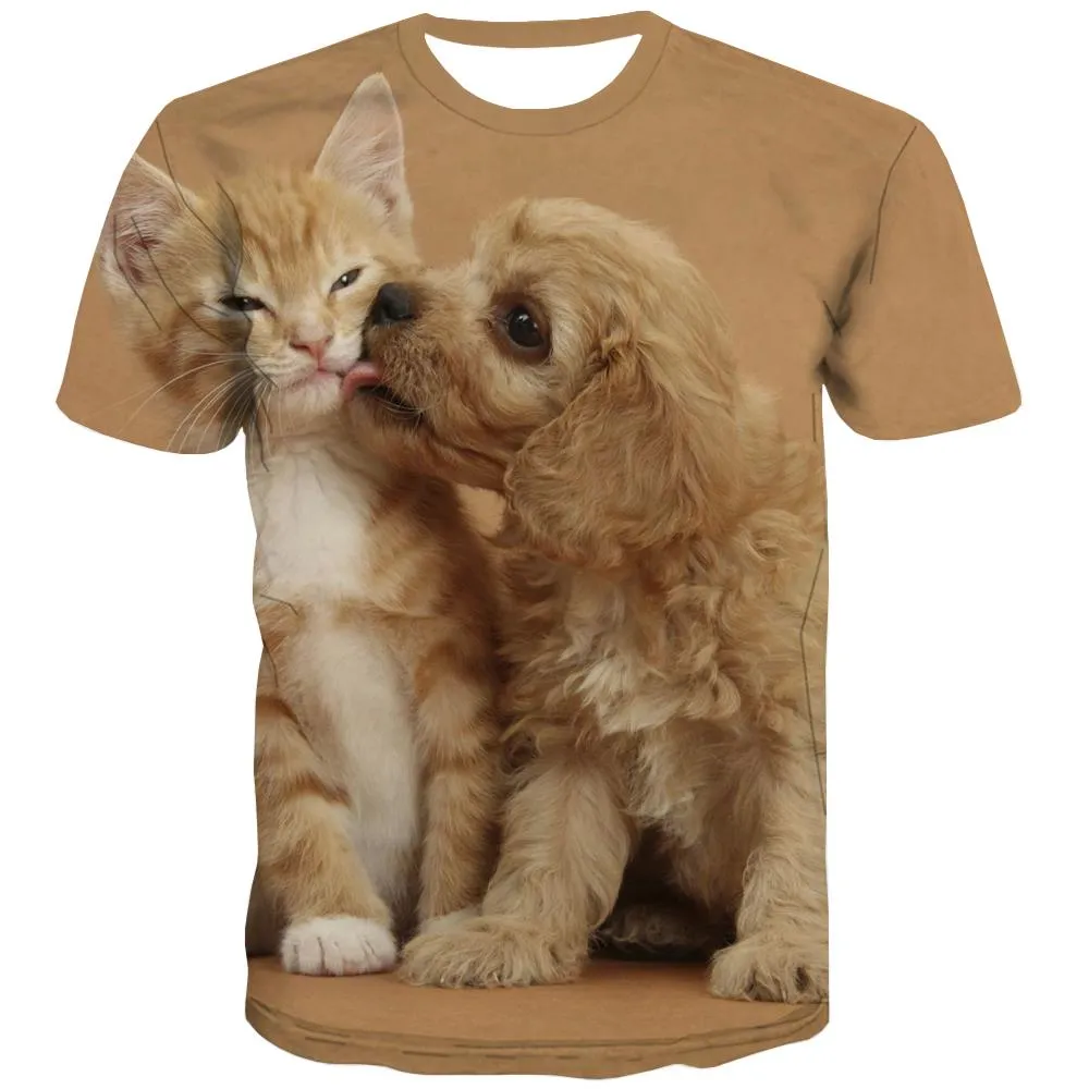 shirt animaldocile pets Casual shirt 3Dmen Cool cat and dog art costume