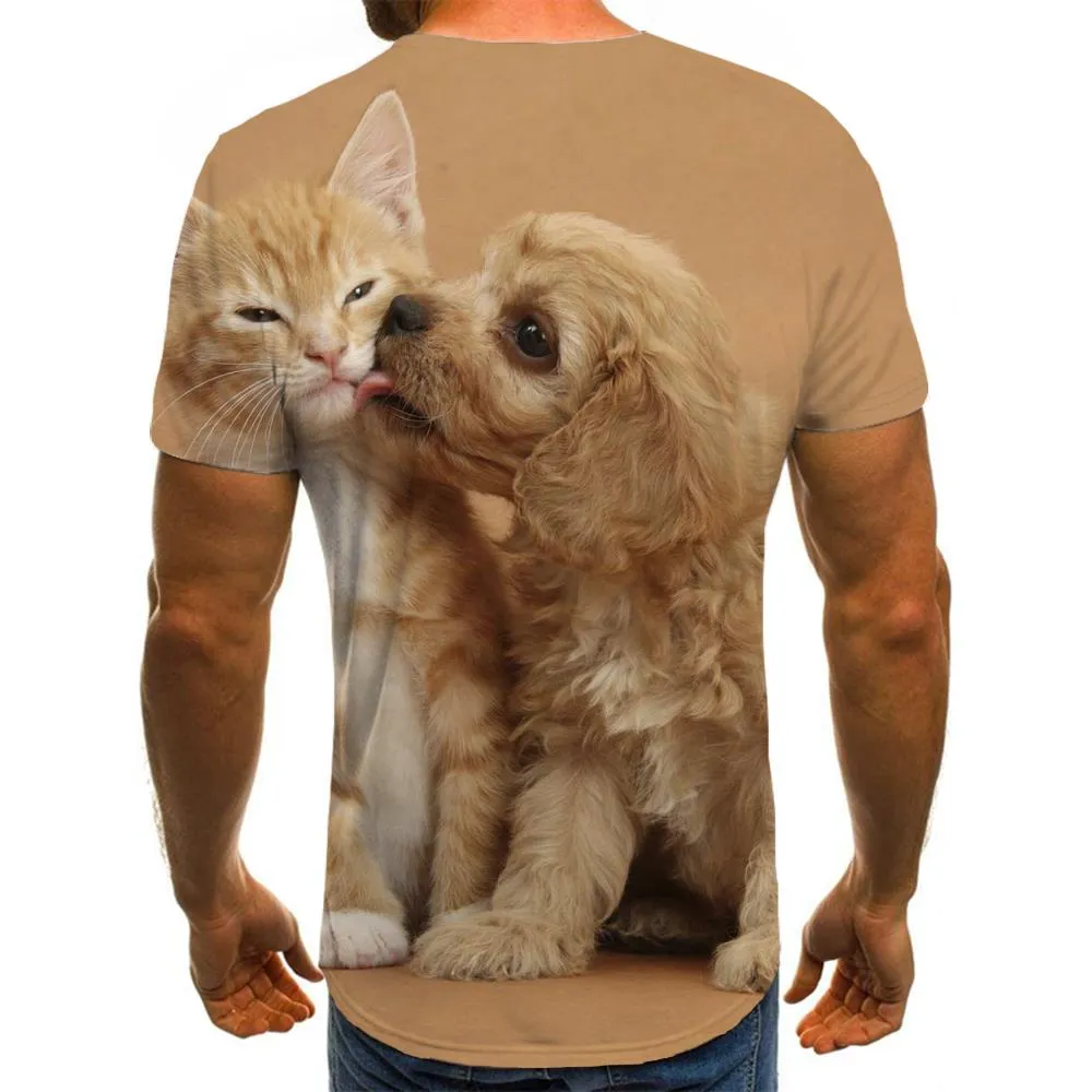 shirt animaldocile pets Casual shirt 3Dmen Cool cat and dog art costume