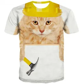 shirt kitten t shirt 3D cat pet Casual men art costume