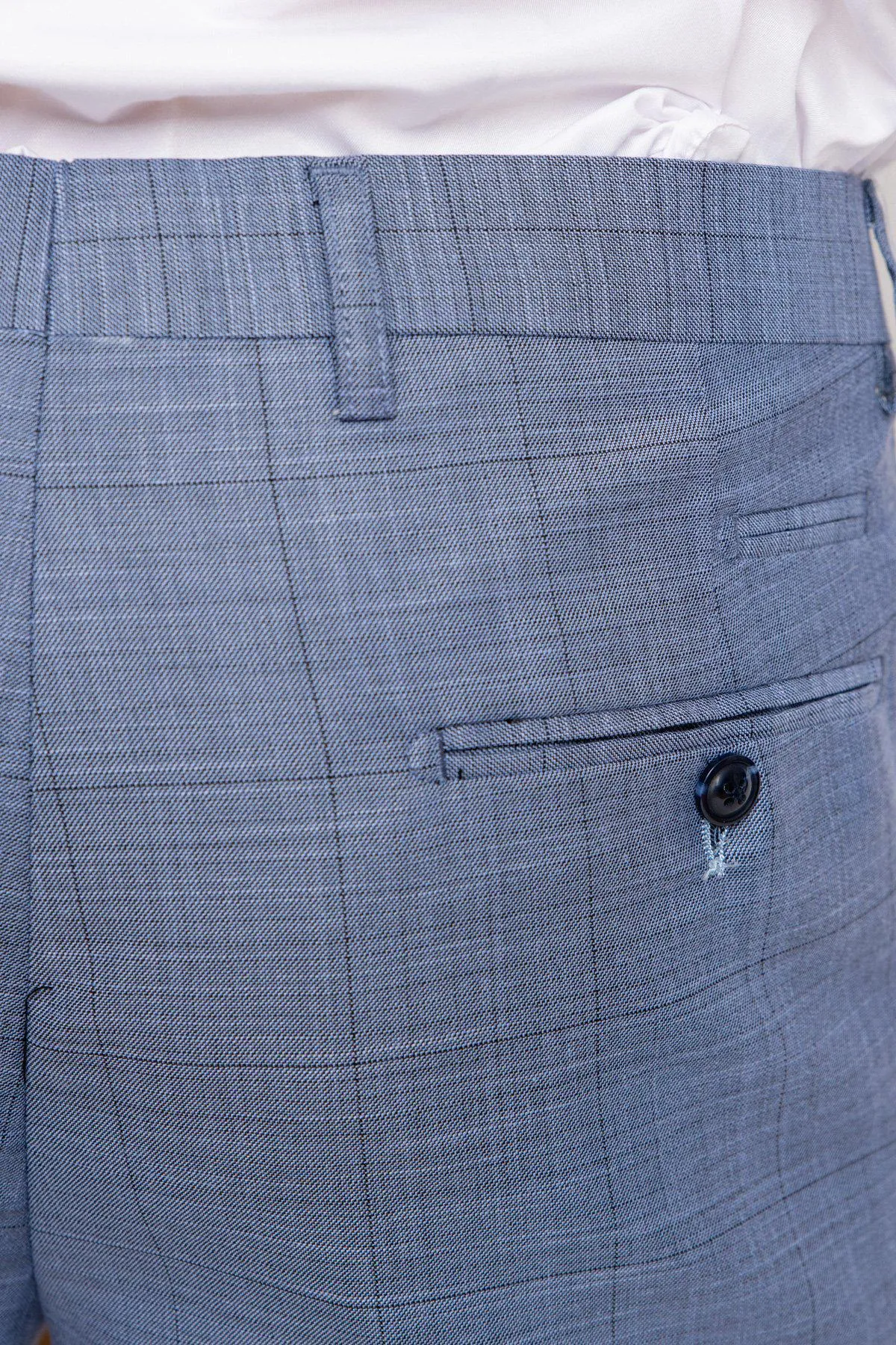 SID - Blue Grey Check Trousers