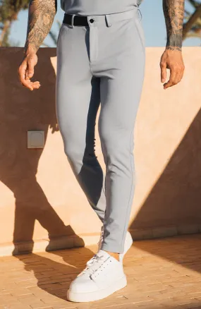 Signature Pants with Half Belt in Ice Blue