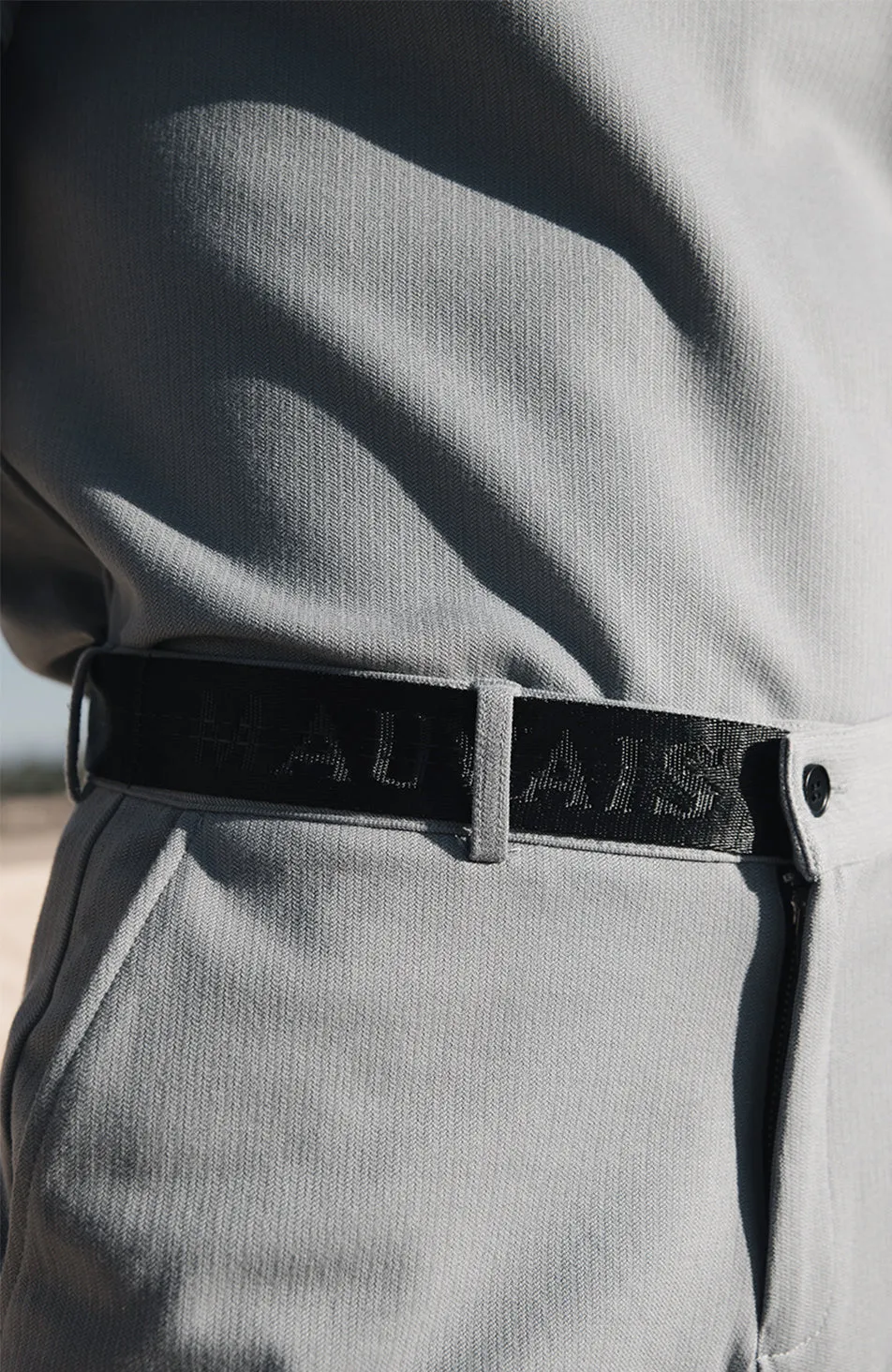 Signature pants with Half Belt in Ice Blue