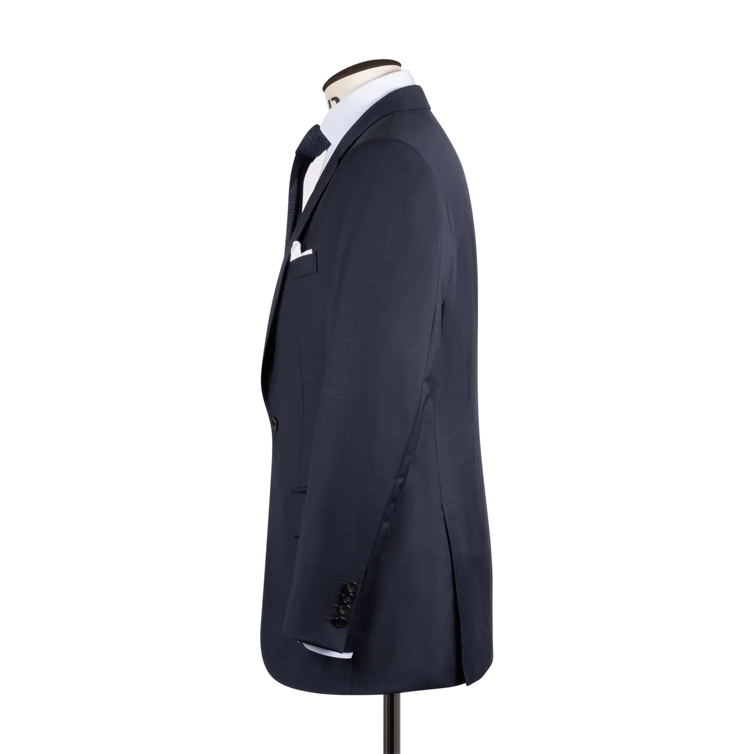 Single Breasted Classic Notch Suit in Navy Hopsack