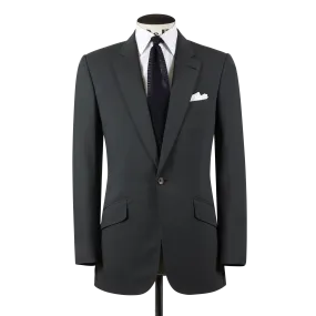 Single Breasted Notch Lapel Suit in Forest Green Tropical Wool