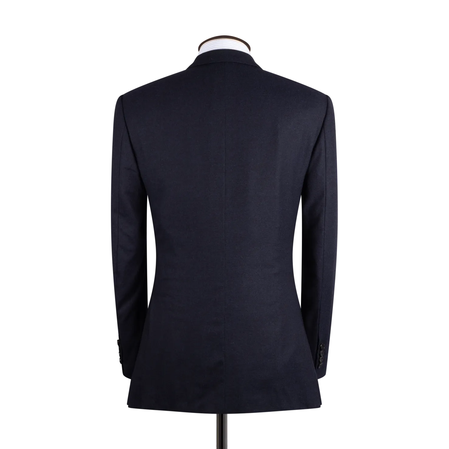 Single Breasted Notch Lapel Suit in Navy Flannel