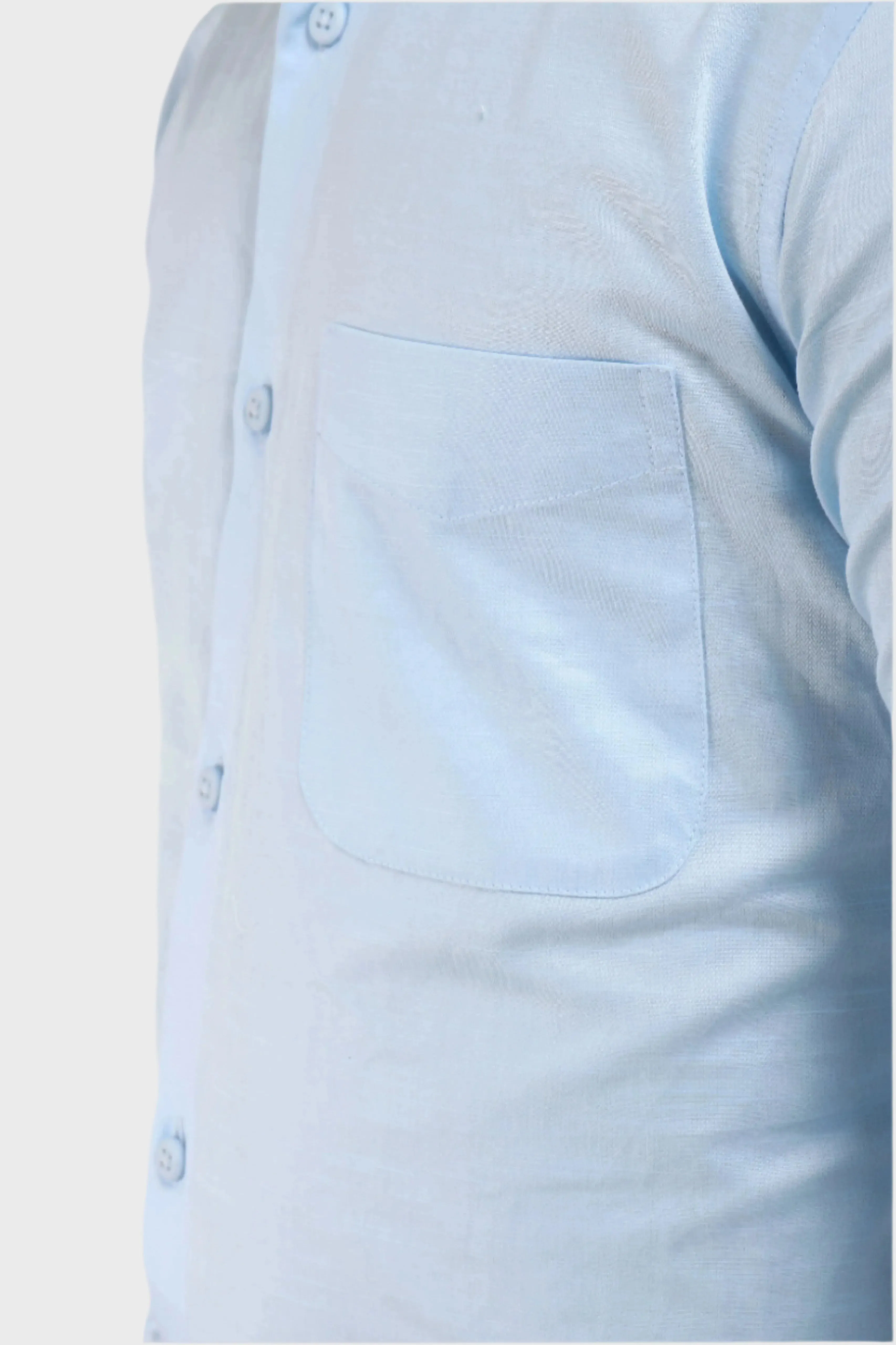 SKY BLUE SATIN SLUB SLIM FIT SHIRT