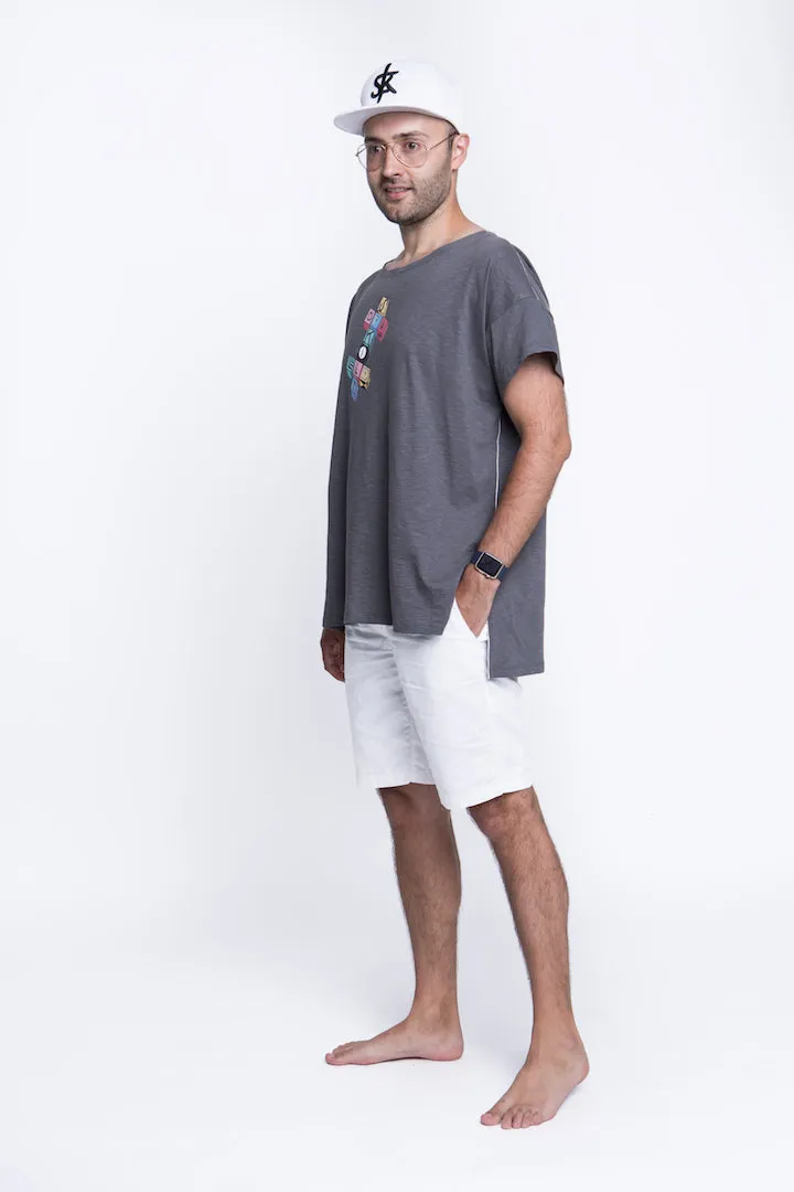 Sofa Killer grey summer t-shirt with application Cubic cross