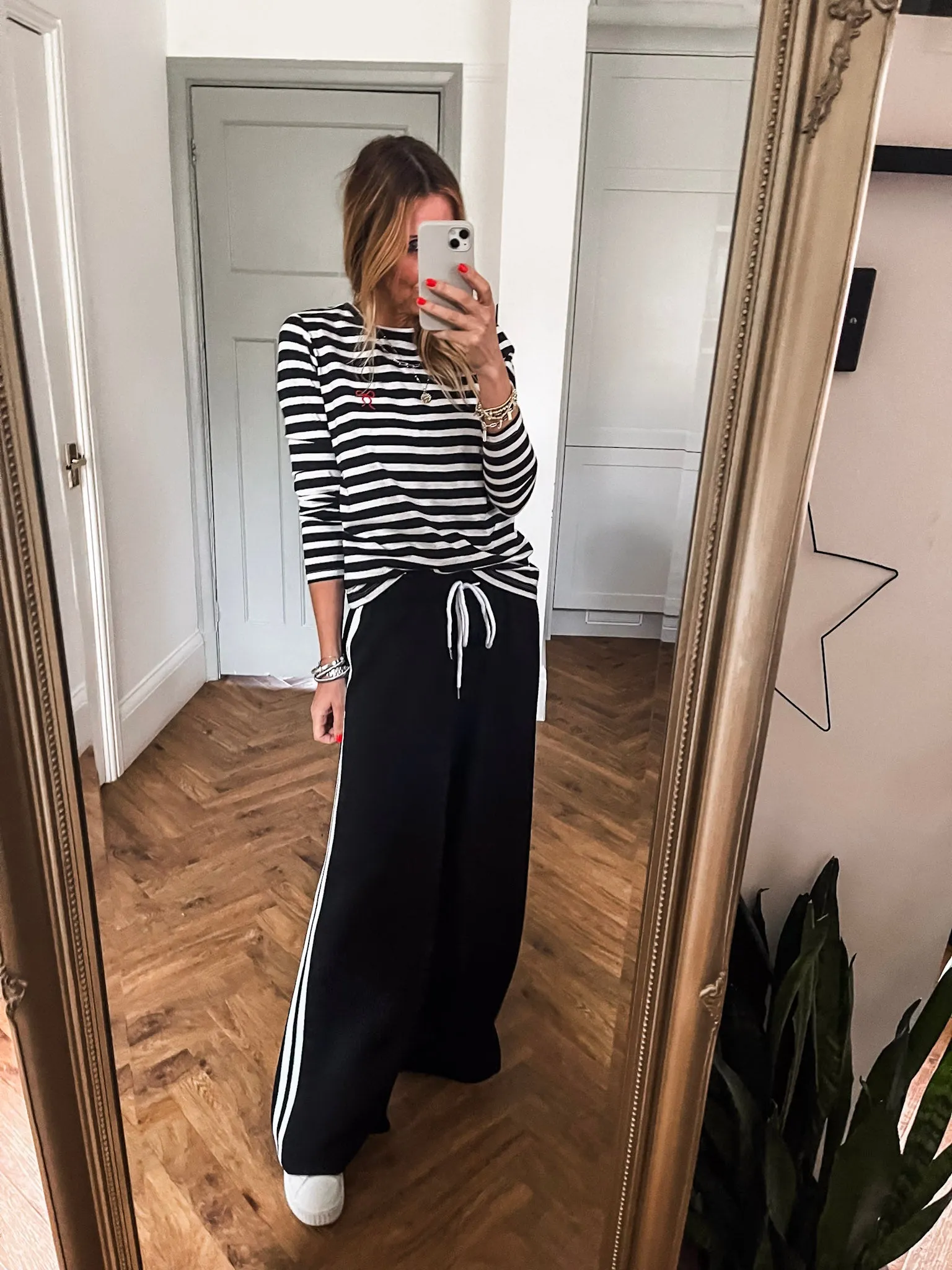 Sports Stripe Wide Leg Joggers