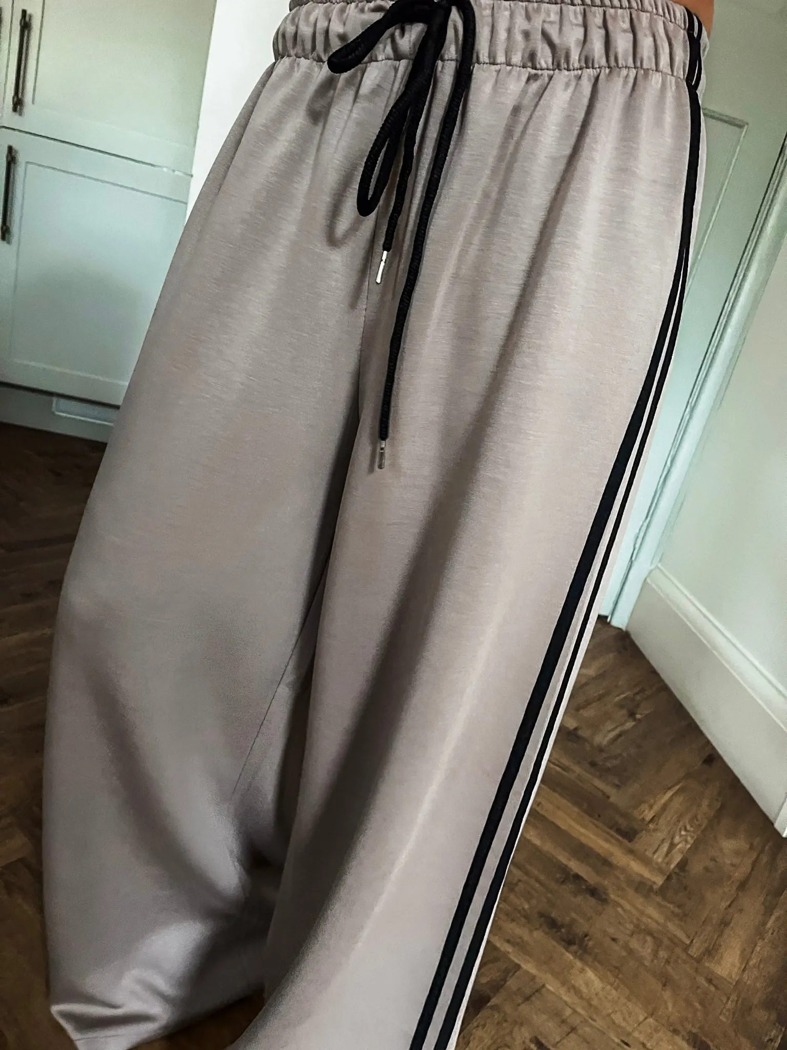 Sports Stripe Wide Leg Joggers