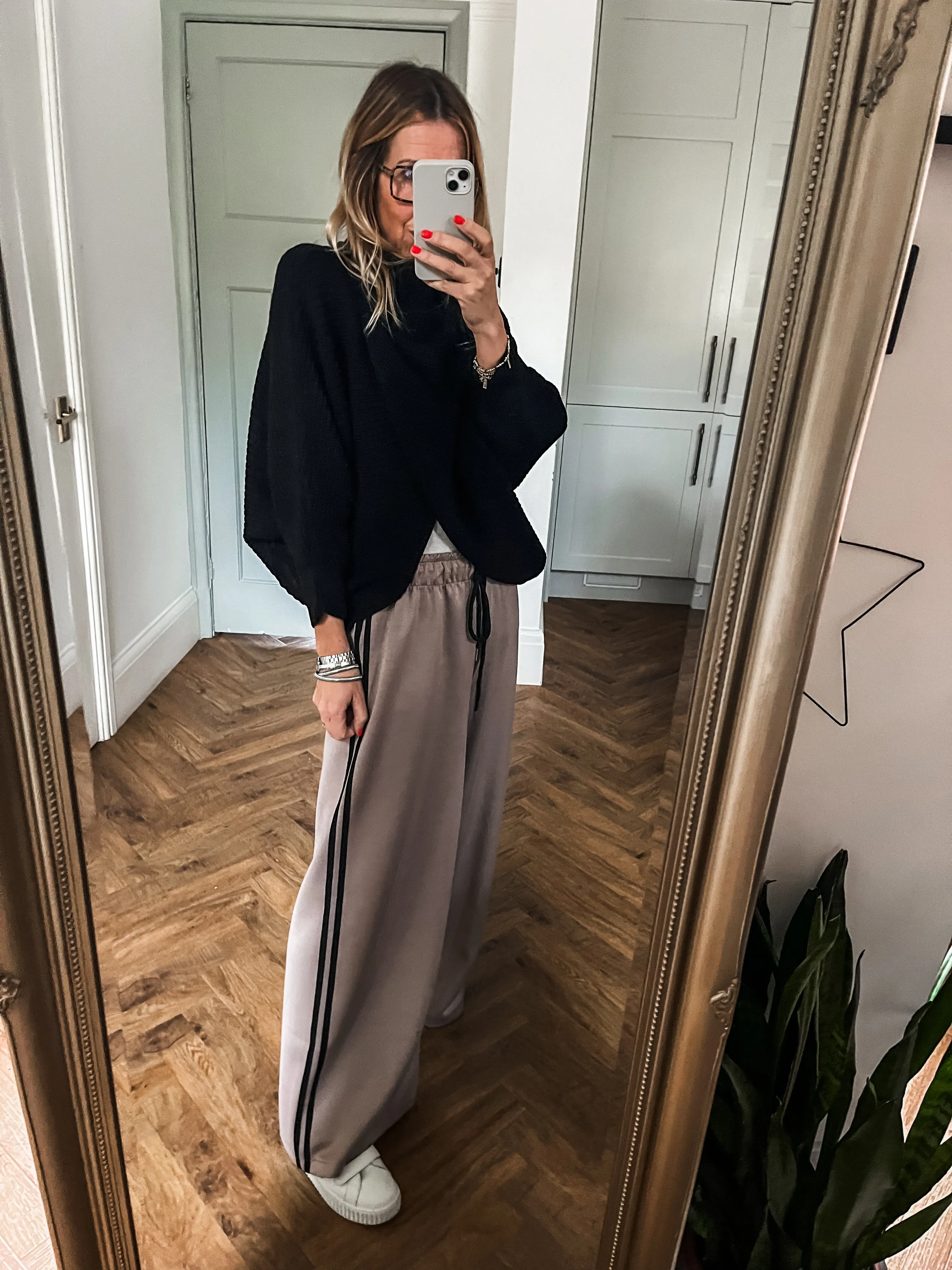 Sports Stripe Wide Leg Joggers