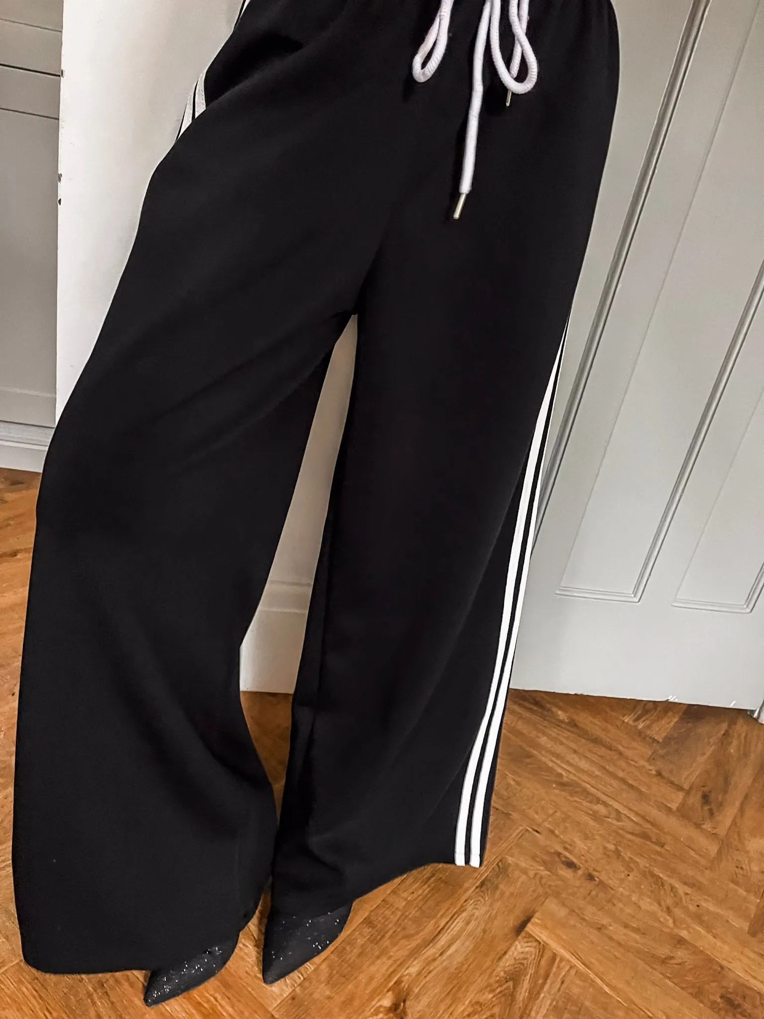 Sports Stripe Wide Leg Joggers