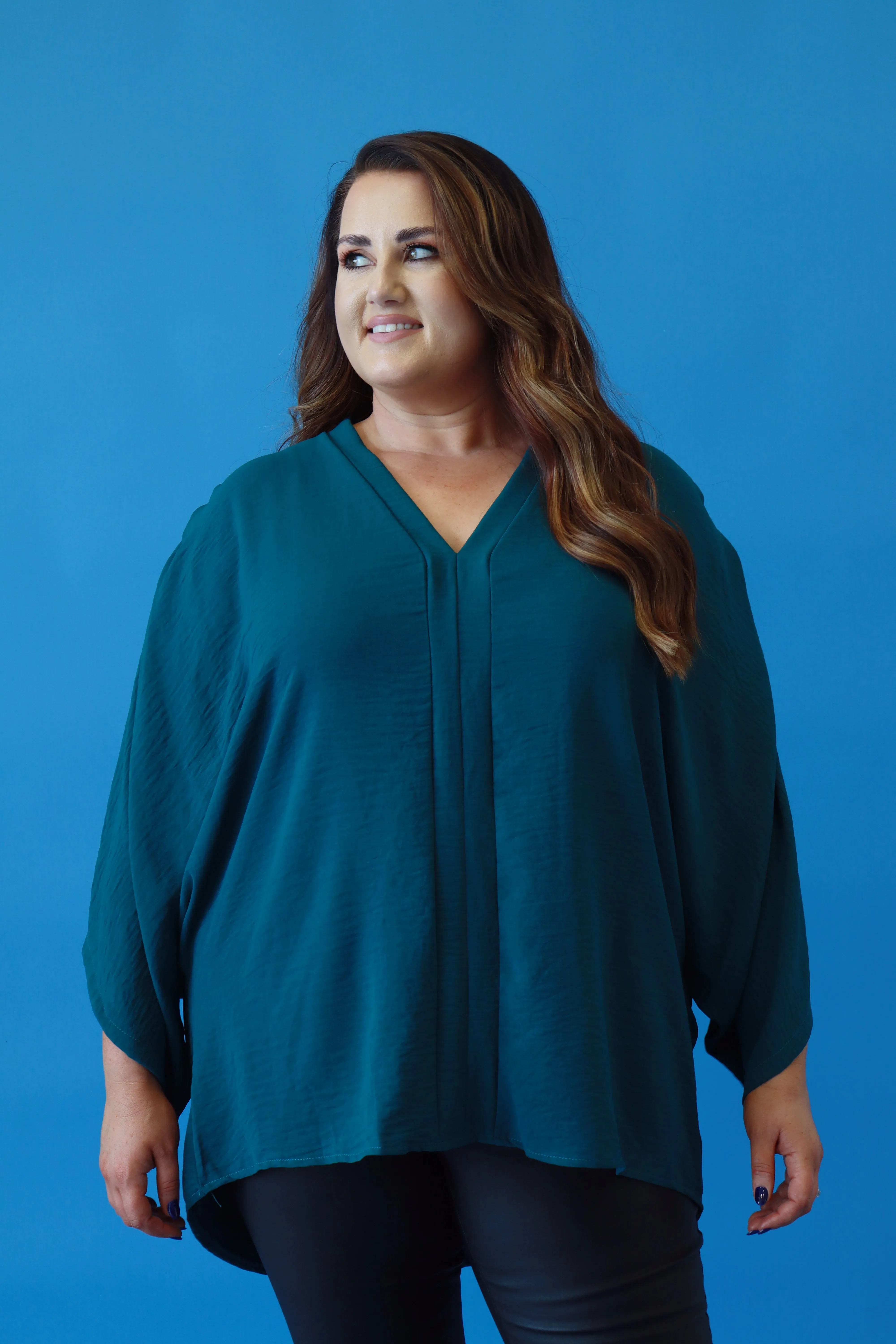 Stella Kimono Sleeve Blouse in Green