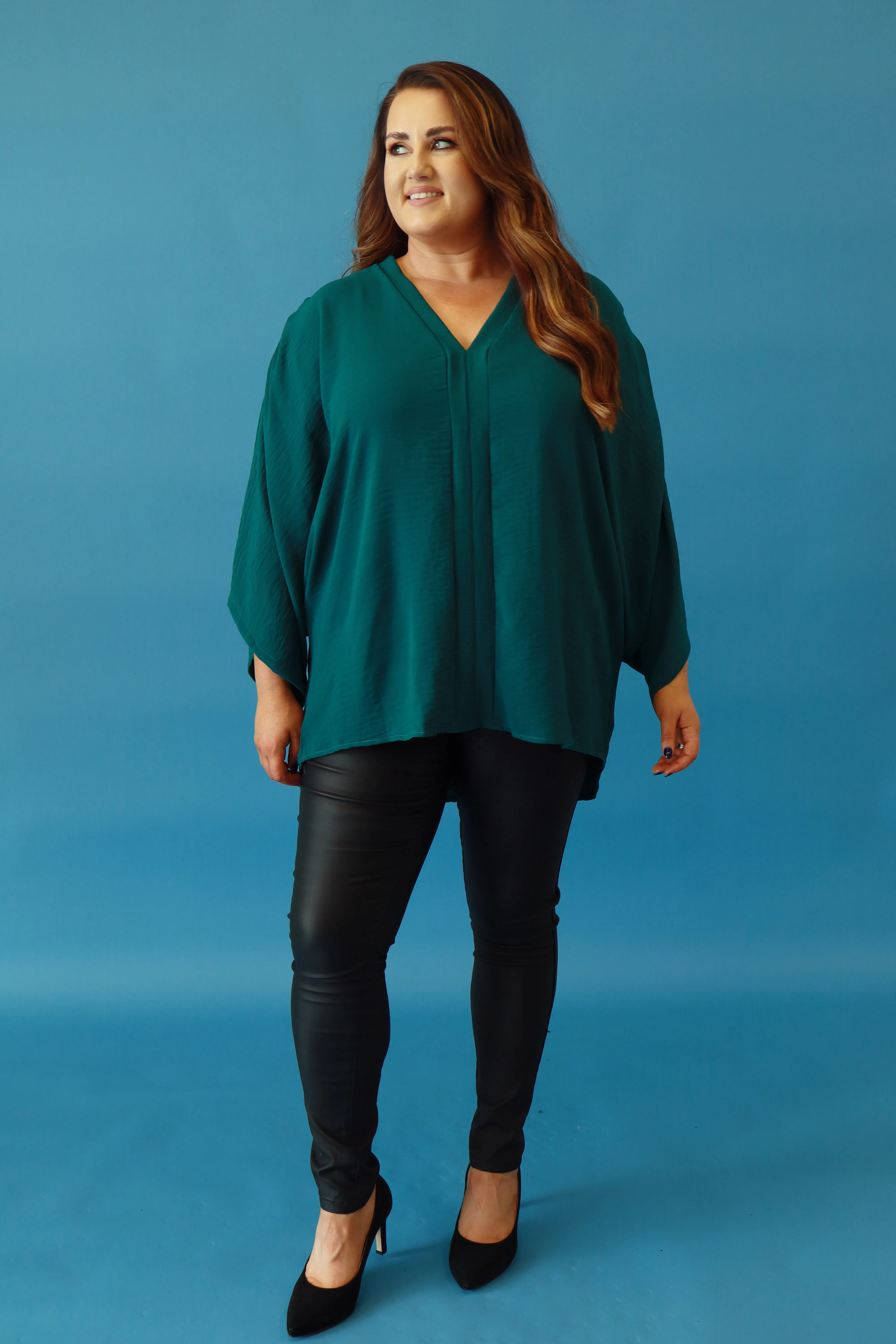 Stella Kimono Sleeve Blouse in Green