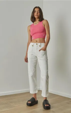 Stella Stretch High Waisted Ivory Trouser