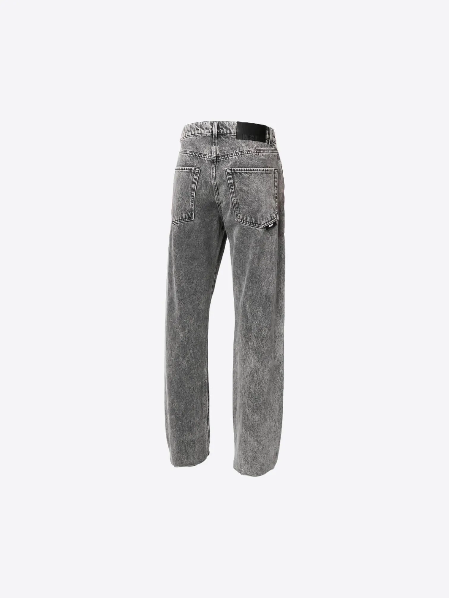 Straight-Leg Marble-Wash Jeans