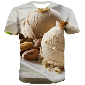 Sweet T shirts Men Gourmet Tshirts Casual Icecream T-shirts 3d Colourful Tshirts Cool