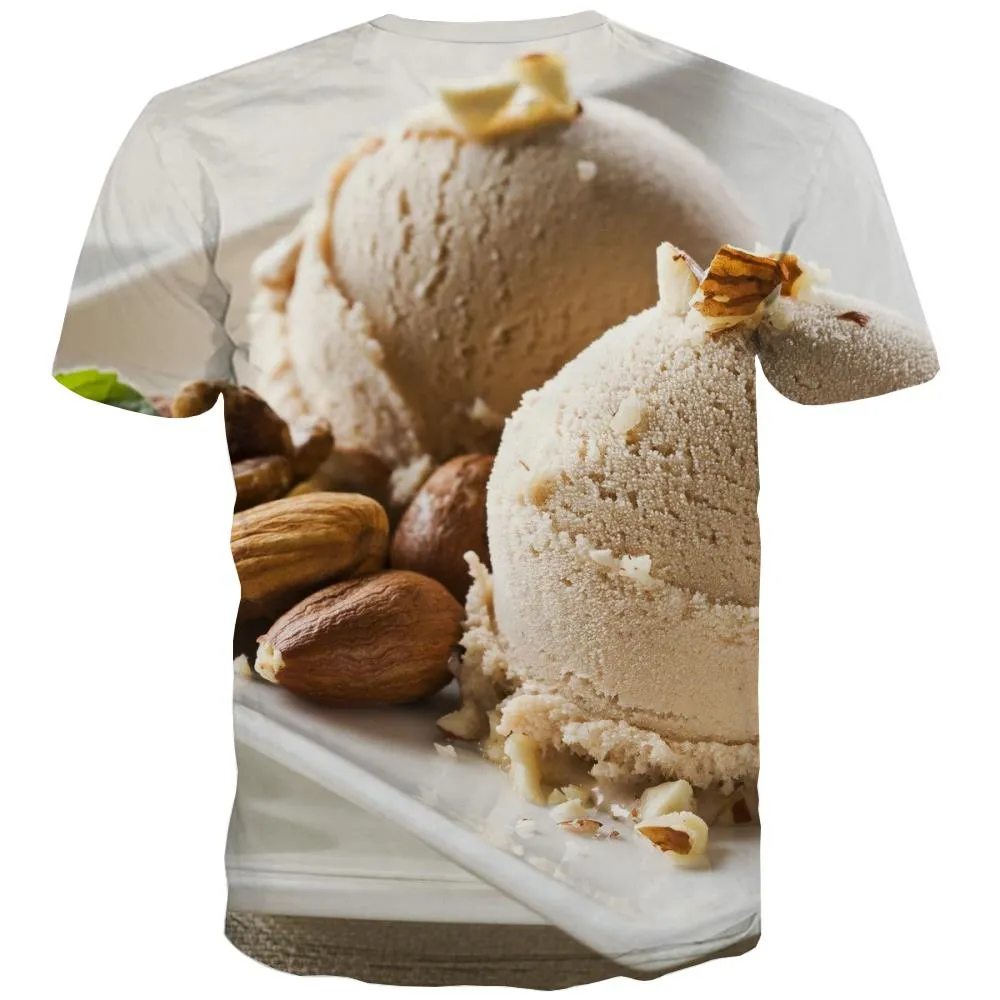 Sweet T shirts Men Gourmet Tshirts Casual Icecream T-shirts 3d Colourful Tshirts Cool