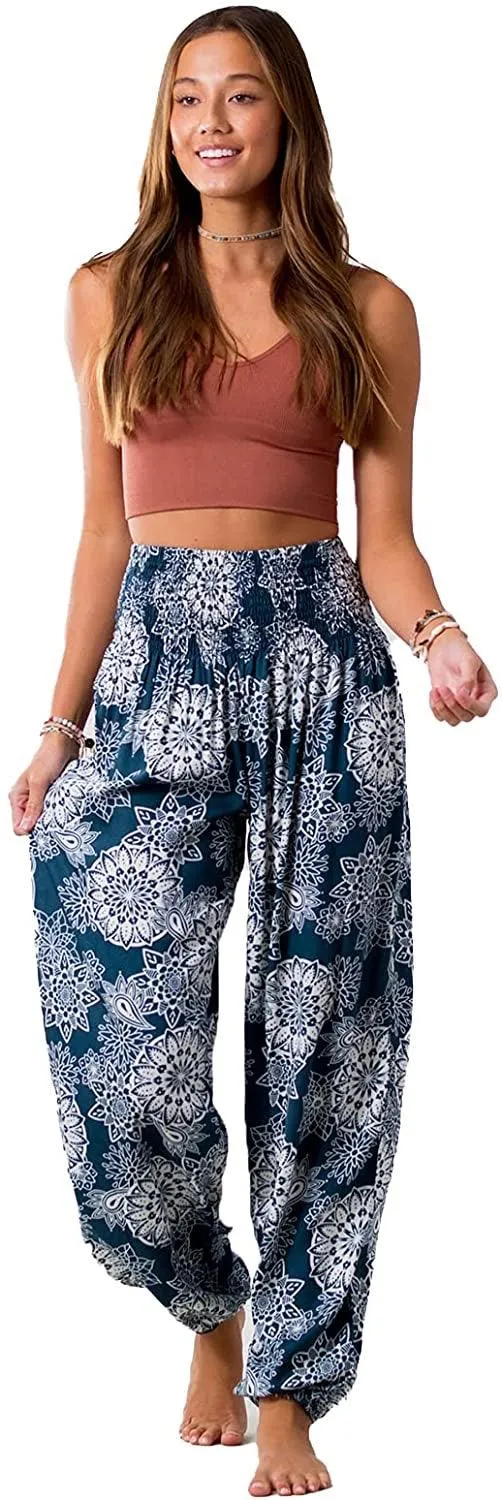 Teal Mandala Harem Pants