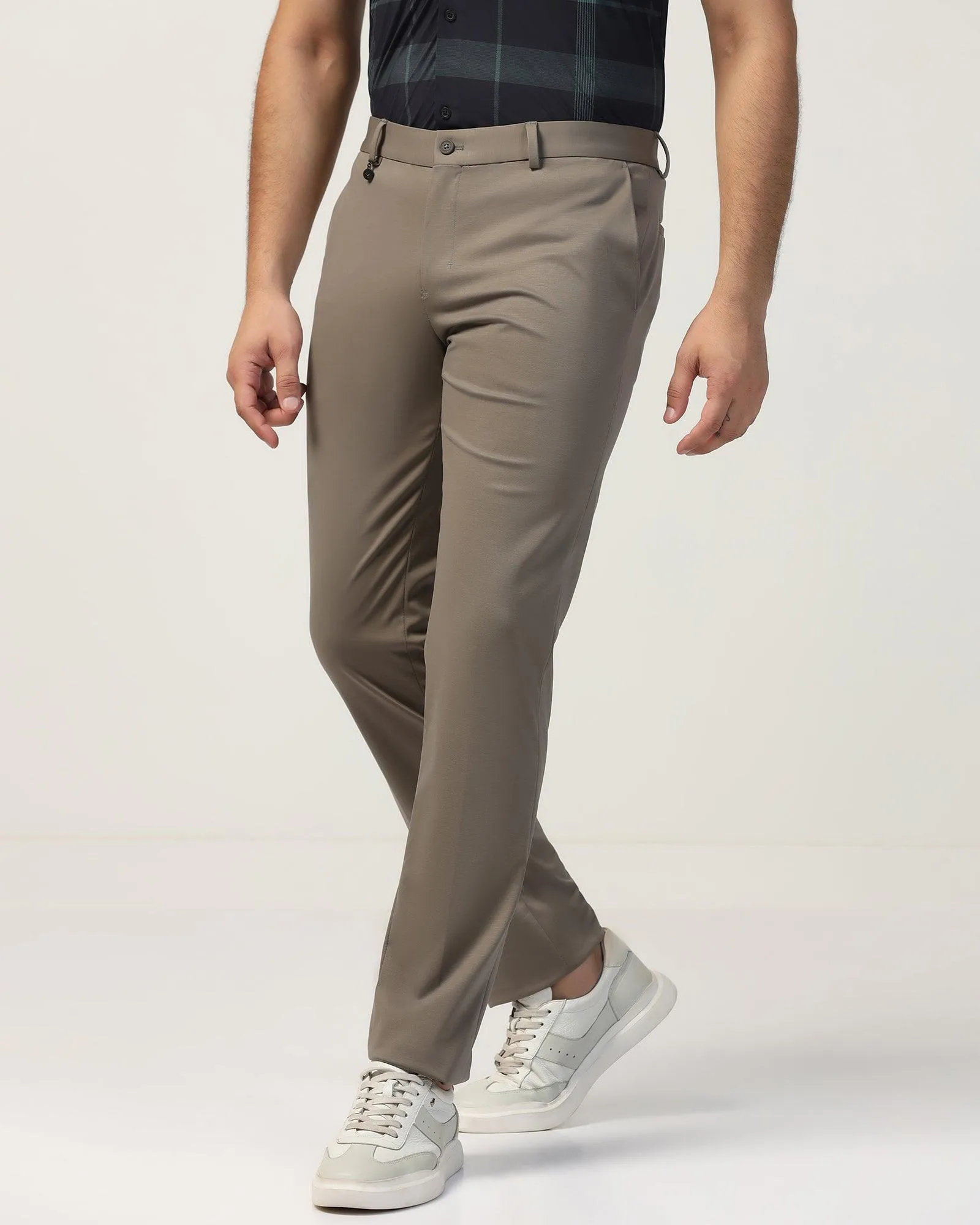 TechPro Slim Fit B-91 Formal Khaki Solid Trouser - Explorer