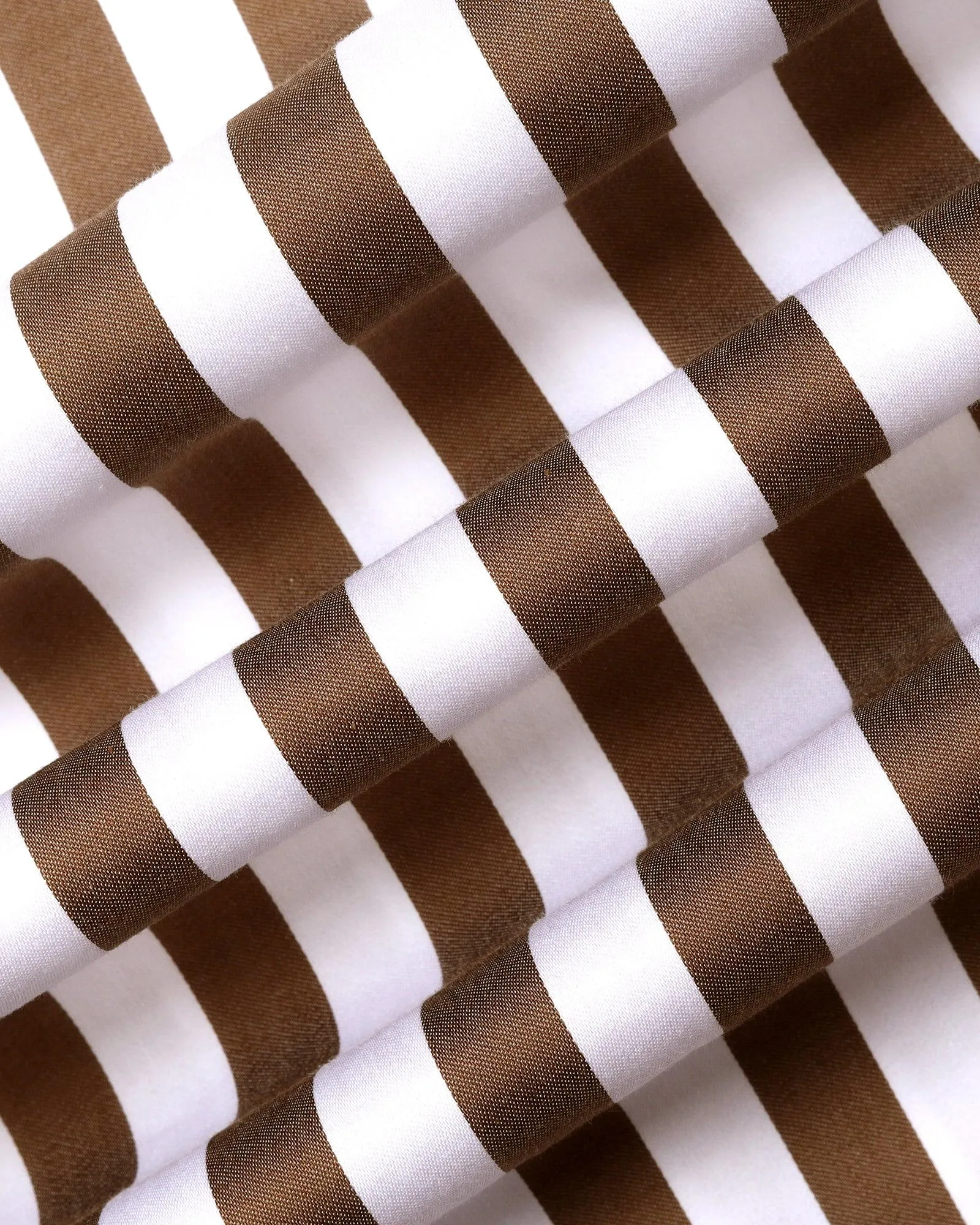 Temp Tech Formal Brown Stripe Shirt - Geneva