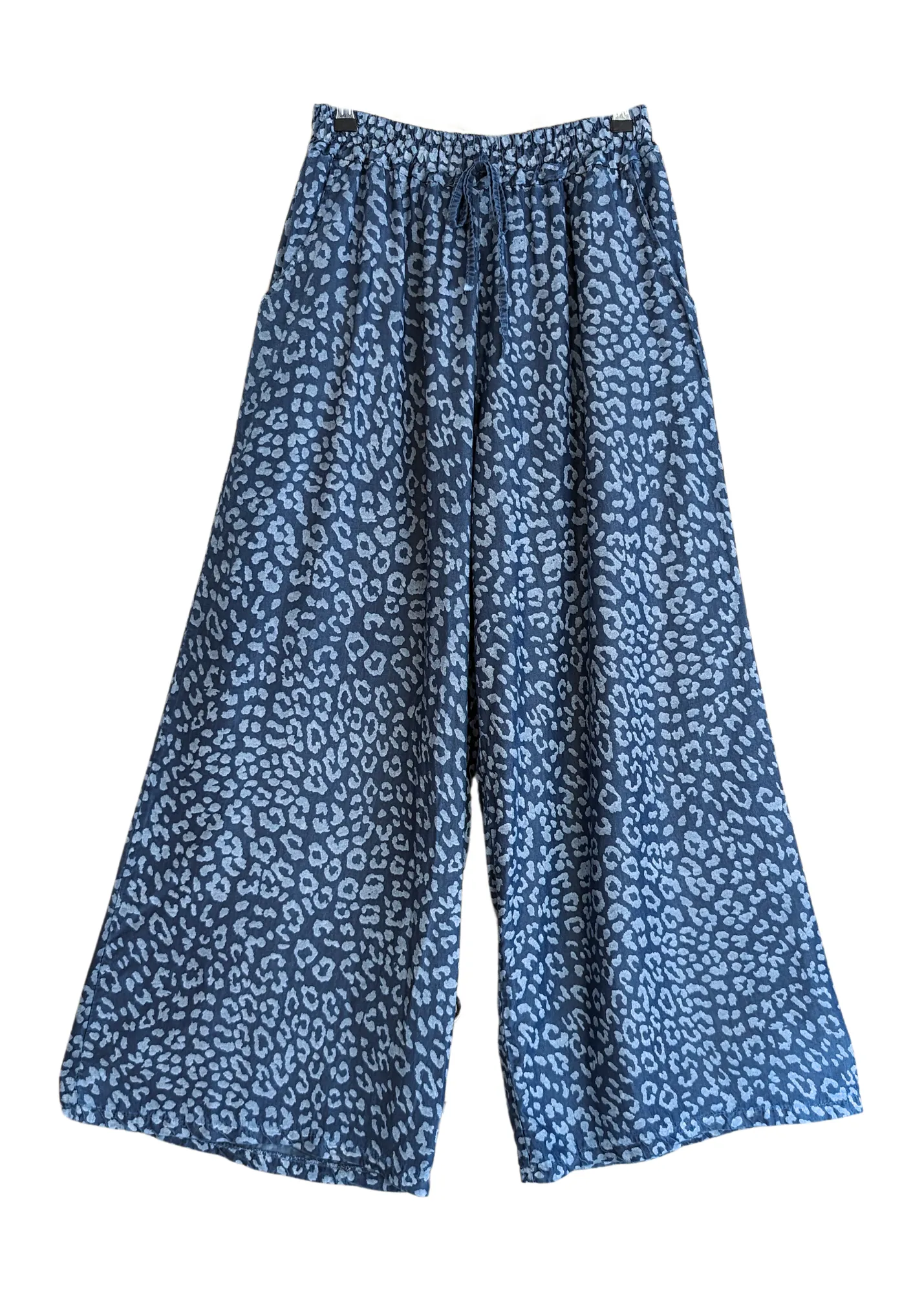 The Edit - Blue Leopard Wide Leg Trousers