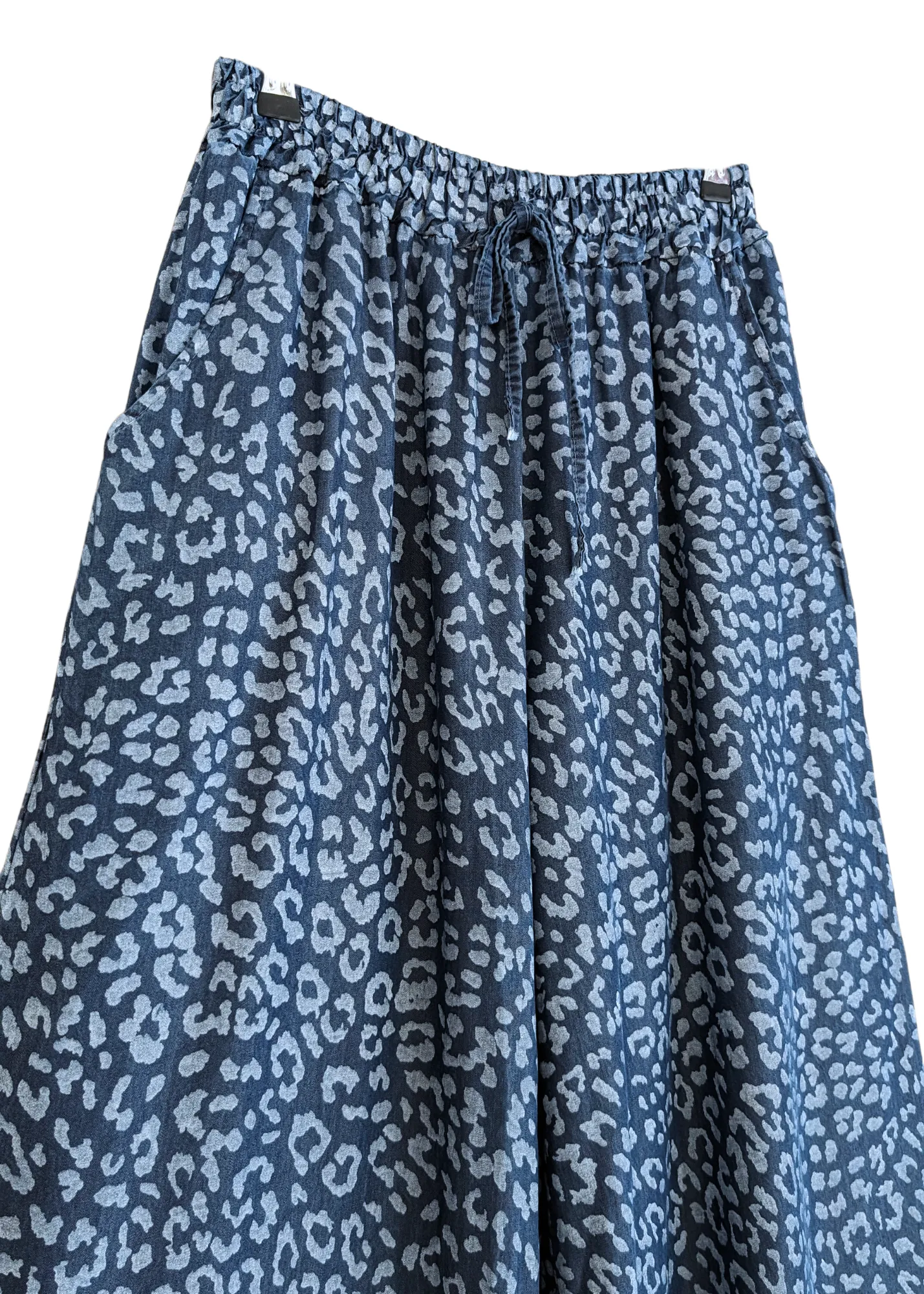 The Edit - Blue Leopard Wide Leg Trousers